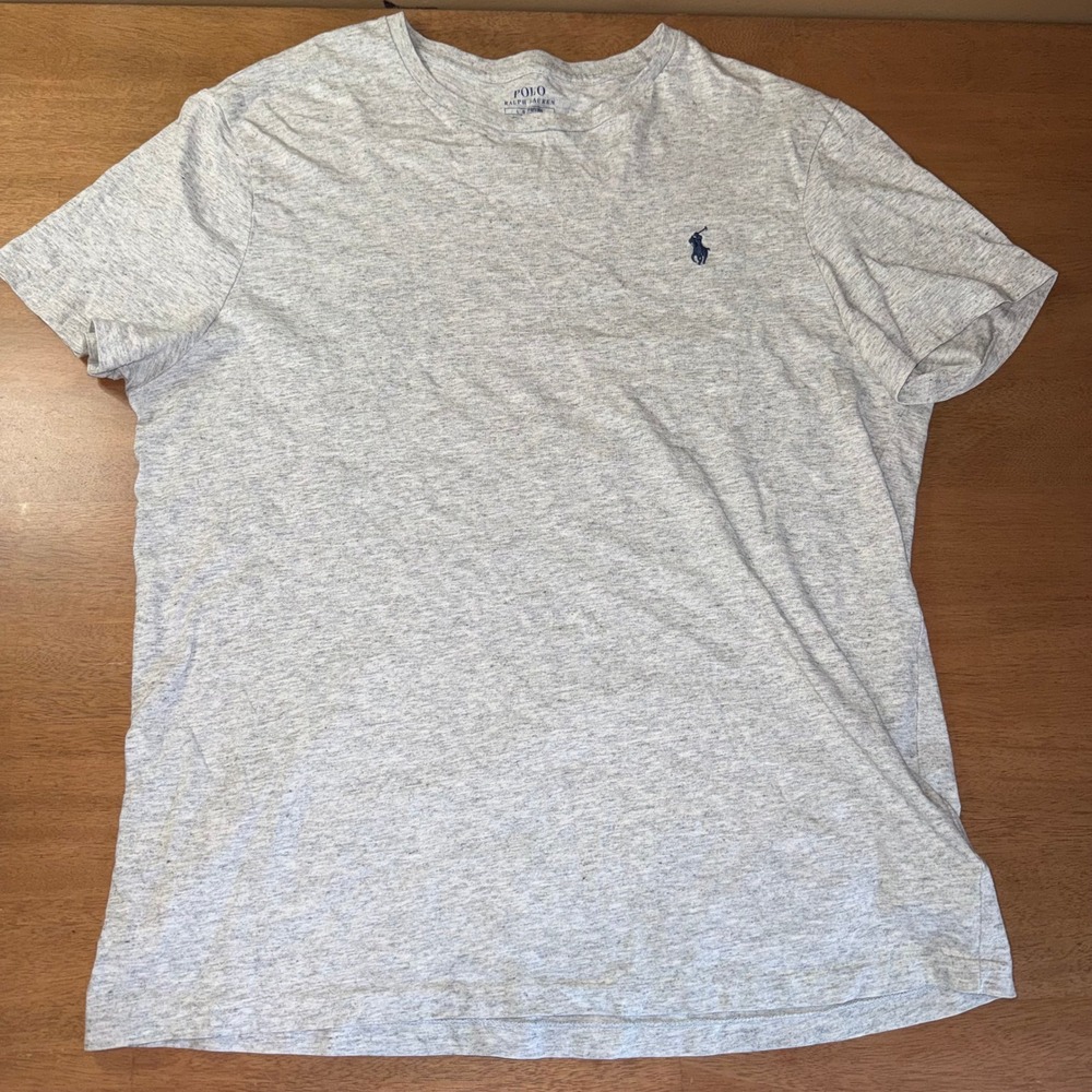 Polo Ralph Lauren Mens Custom Slim Fit T-Shirt Gray Heather Cotton Large